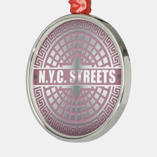Manhole CoversNYC Silbernes Ornament (Links)