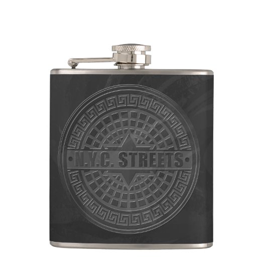 Manhole deckt schwarzen Marmor ab Flachmann (Vorderseite)