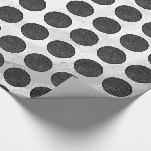 Manhole deckt schwarzen Marmor ab Geschenkpapier (Ecke)