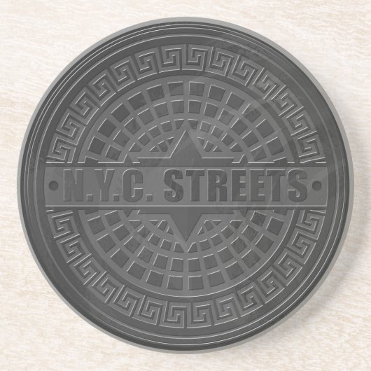 Manhole deckt schwarzen Marmor ab Getränkeuntersetzer (Vorne)