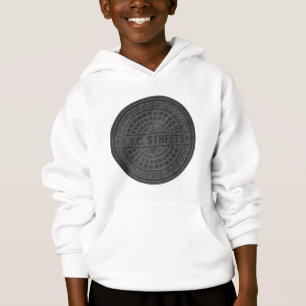 Manhole deckt schwarzen Marmor ab Hoodie