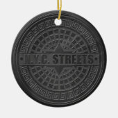 Manhole deckt schwarzen Marmor ab Keramikornament (Vorne)