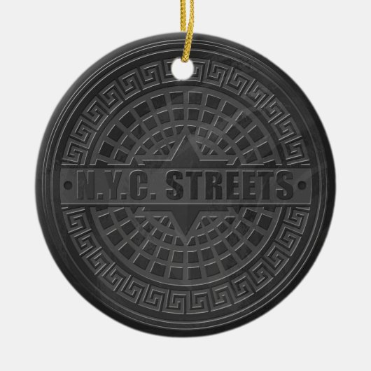 Manhole deckt schwarzen Marmor ab Keramikornament (Vorne)