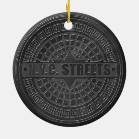 Manhole deckt schwarzen Marmor ab Keramikornament (Hinten)