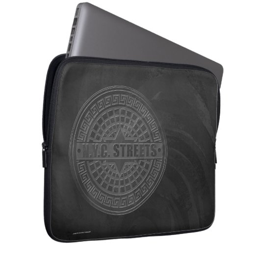 Manhole deckt schwarzen Marmor ab Laptopschutzhülle (Vorne Rechts)