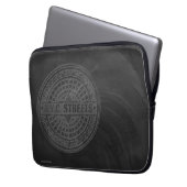 Manhole deckt schwarzen Marmor ab Laptopschutzhülle (Vorderseite Links)