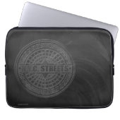 Manhole deckt schwarzen Marmor ab Laptopschutzhülle (Vorderseite)