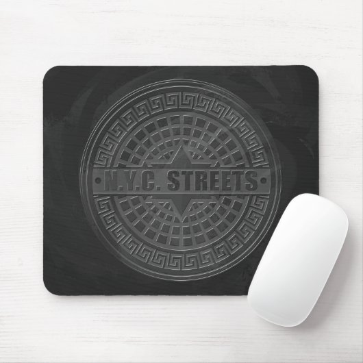 Manhole deckt schwarzen Marmor ab Mousepad (Mit Mouse)
