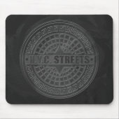 Manhole deckt schwarzen Marmor ab Mousepad (Vorne)