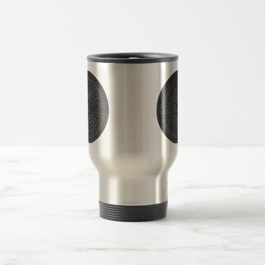 Manhole deckt schwarzen Marmor ab Reisebecher (Mittel)