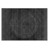 Manhole deckt schwarzen Marmor ab Schneidebrett (Vorderseite)