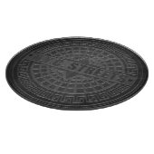 Manhole deckt schwarzen Marmor ab Schneidebrett (Ecke)