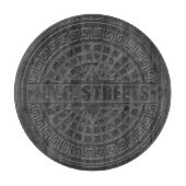 Manhole deckt schwarzen Marmor ab Schneidebrett (Vorderseite)