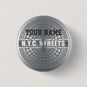 Manhole NYC Button