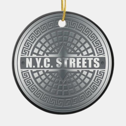 Manhole NYC Keramikornament (Vorne)
