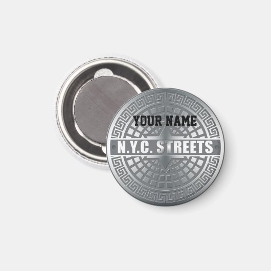 Manhole NYC Magnet (Vorderseite/Rückseite)
