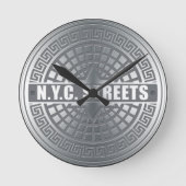 Manhole NYC Runde Wanduhr (Vorderseite)