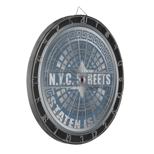 Manhole Staten Island Blue Dartscheibe (Vorderseite Links)
