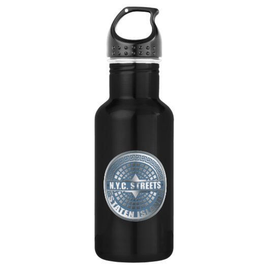Manhole Staten Island Blue Edelstahlflasche (Vorderseite)