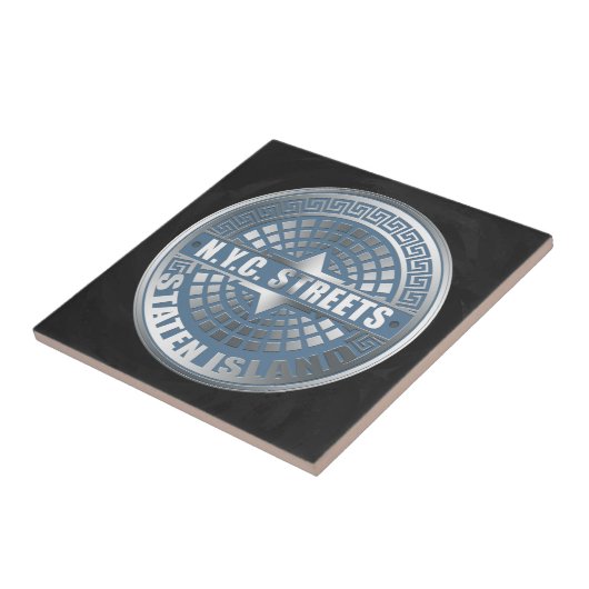 Manhole Staten Island Blue Fliese (Seite)
