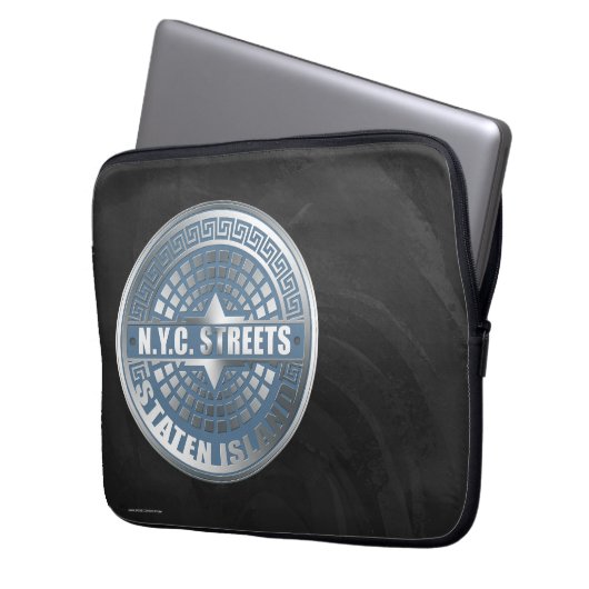 Manhole Staten Island Blue Laptopschutzhülle (Vorderseite Links)