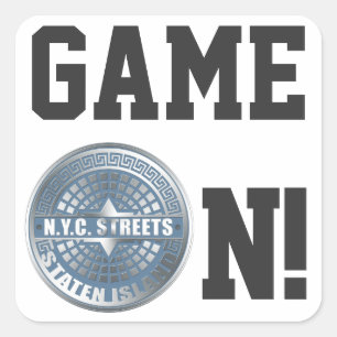 Manhole Staten Island Blue Quadratischer Aufkleber