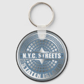 Manhole Staten Island Blue Schlüsselanhänger (Vorderseite)