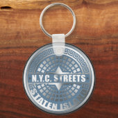Manhole Staten Island Blue Schlüsselanhänger (Vorderseite)