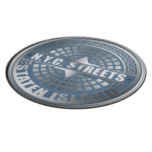 Manhole Staten Island Blue Schneidebrett (Ecke)