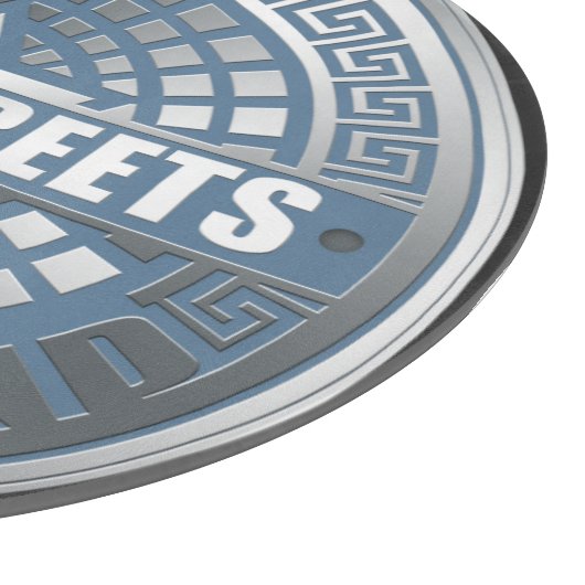 Manhole Staten Island Blue Schneidebrett (Ecke)