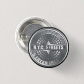 Manhole Staten Island Gray Button (Vorne & Hinten)