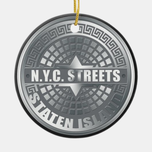 Manhole Staten Island Gray Keramik Ornament (Vorne)
