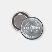 Manhole Staten Island Gray Magnet (Vorderseite/Rückseite)