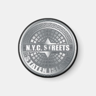 Manhole Staten Island Gray Magnet