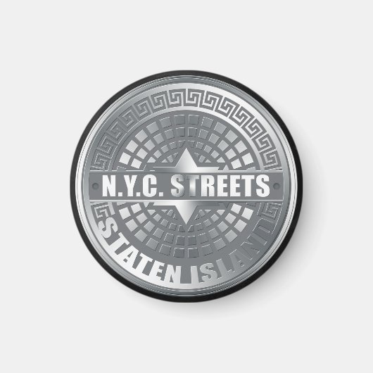 Manhole Staten Island Gray Magnet (Vorne)