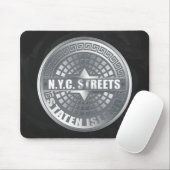 Manhole Staten Island Gray Mousepad (Mit Mouse)