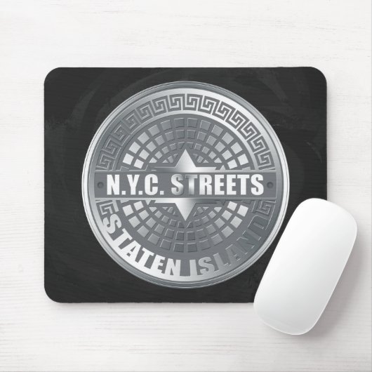 Manhole Staten Island Gray Mousepad (Mit Mouse)