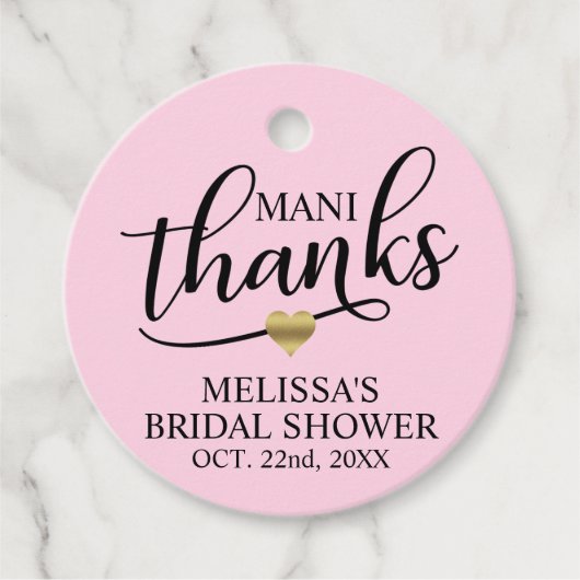 Mani Dank Brautparty Pink Nail Polnisch Geschenkanhänger (Vorderseite)