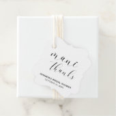 Mani Dank Schwarz-weiß Typografy Brautparty Geschenkanhänger (Beispiel)