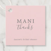 Mani Dank Simple Pink und Grau-Brautparty Geschenkanhänger (Vorderseite)