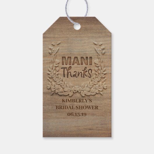 Mani Danke Rustic Vielen Dank Geschenkanhänger (Vorderseite)