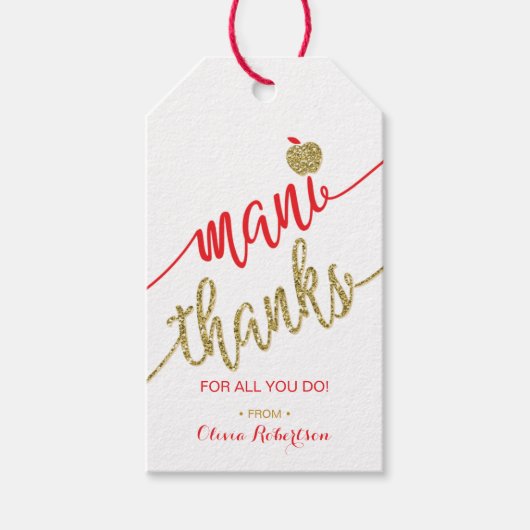 Mani Danke Tag, Lehrer-Wertungstag Geschenkanhänger (Vorderseite)