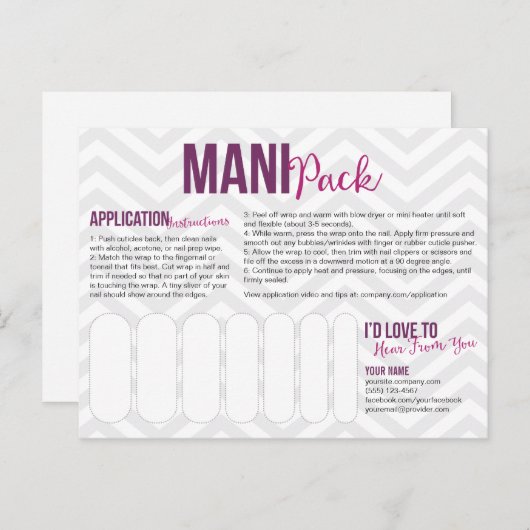 Mani Pack Postkarten (Vorne/Hinten)