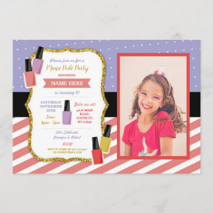 Mani Pedi Beauty Wellness-Center Birthday Party Pa Einladung