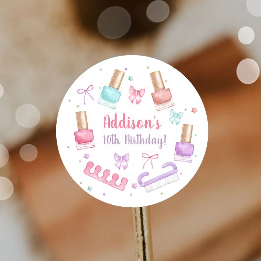 Mani-Pedi Party Manicure Pedicure Nail Polish Runder Aufkleber