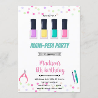 Mani pedi Wellness-Center schlummern Geburtstag Einladung