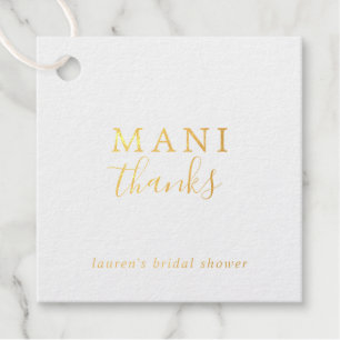 Mani Thanks Einfache Elegante Brautparty Gold Geschenkanhänger