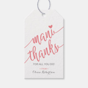 Mani Vielen Dank, Tag, Maniküre, Rosa Geschenkanhänger