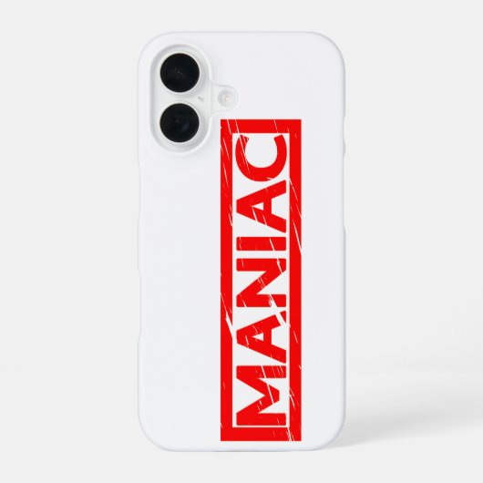 Maniac Stempel iPhone 16 Hülle (Rückseite)