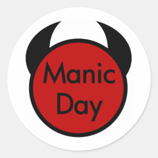 Manic Day Runder Aufkleber
